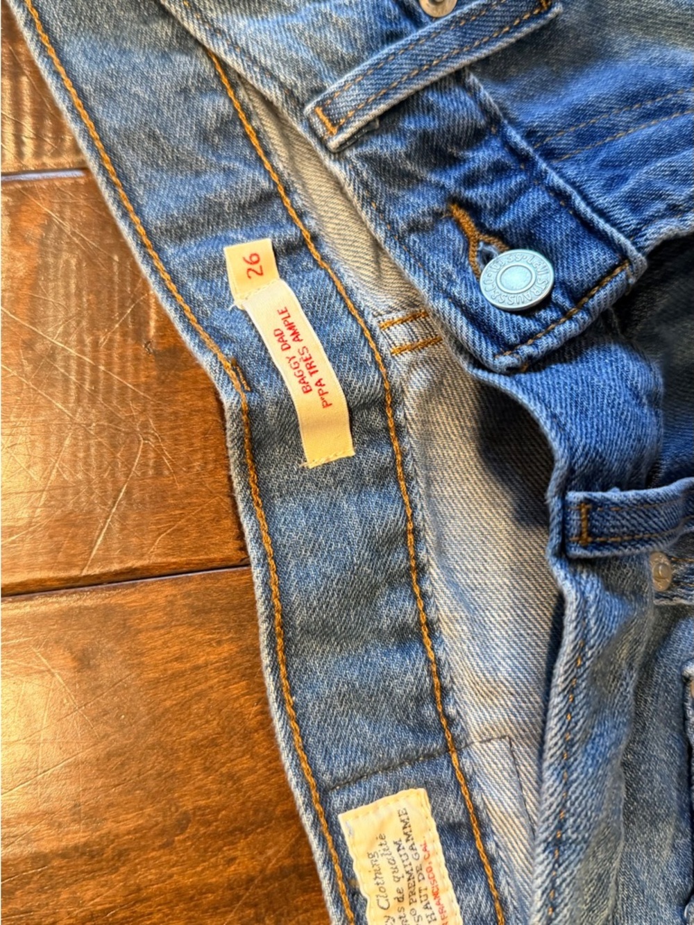 Levi’s BAGGY DAD LINEN+ DENIM LIGHTWEIGHT jeans sz 26/32 mint - medium wash - Picture 6 of 8